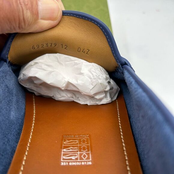 Men’s Gucci interlocking GG leather driver loafers size 12 made in Italy - Picture 9 of 10